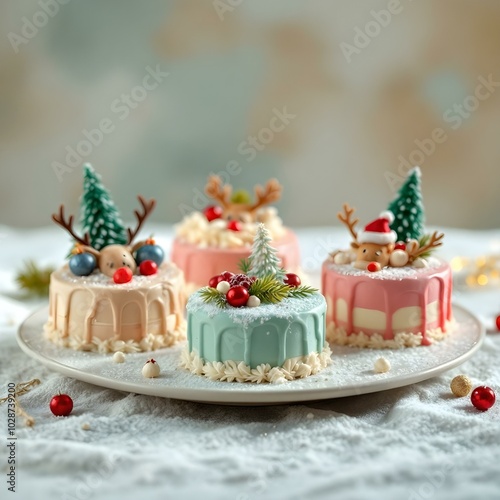 christmas cake on a plate