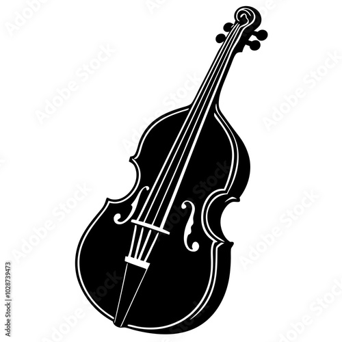 double bass vector illustration