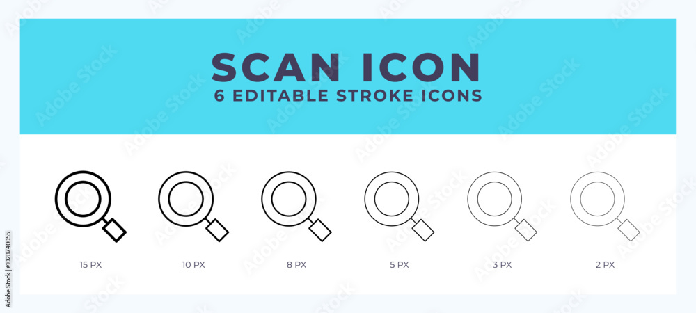 Naklejka premium Scan icon. Editable stroke line icon vector illustration.
