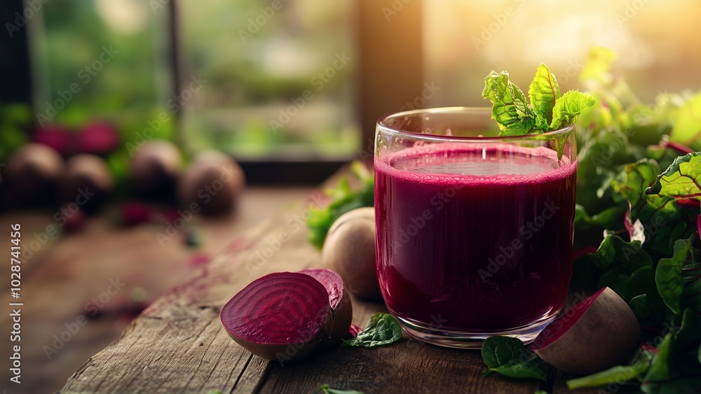 Beetroot Juice, bright light, fall, professional food photography Beetroot Juice, bright light, fall, professional food photography
