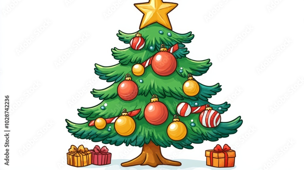 Naklejka premium 3d vector christmas tree against white background