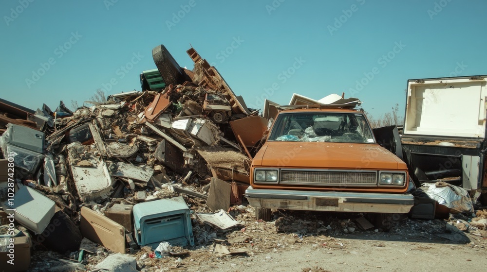 Abandoned Car in a Junkyard Abandoned Car in a Junkyard