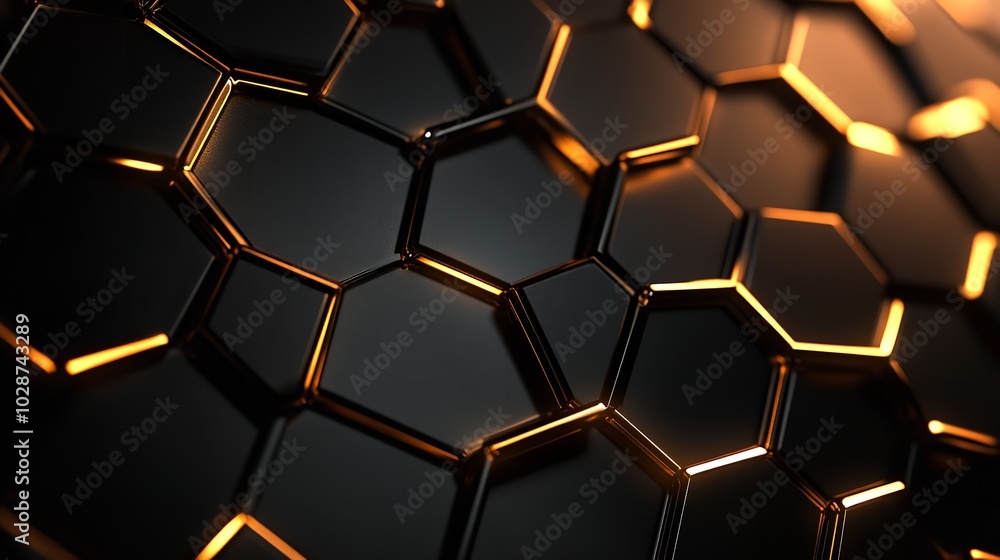 Luxury Hexagonal Abstract Black Metal Background with Brushed Texture
Luxury Hexagonal Abstract Black Metal Background with Brushed Texture