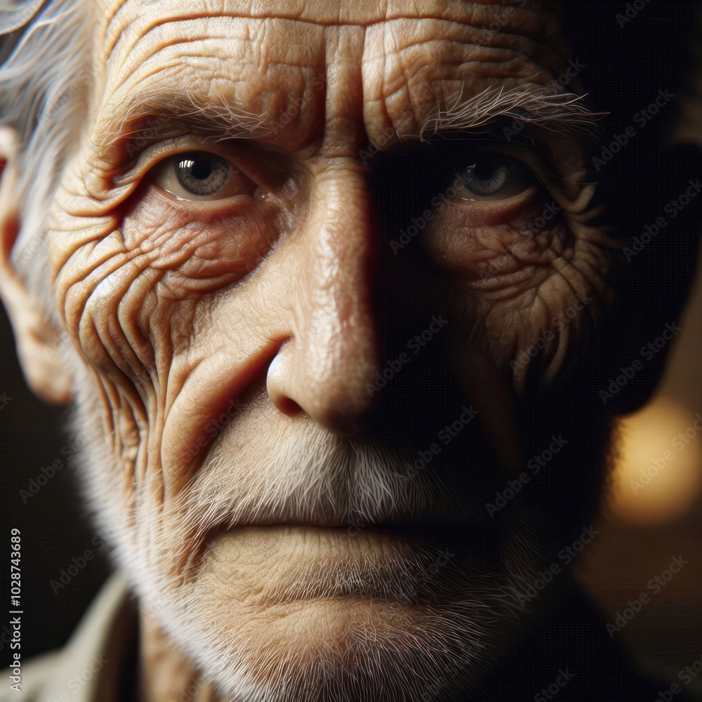 Close-up photo of old man with wrinkled face Close-up photo of old man with wrinkled face