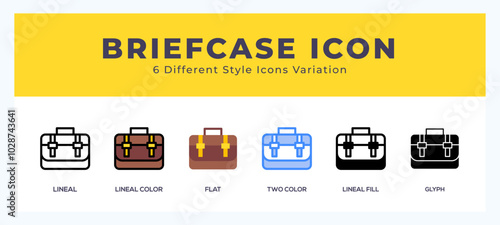 Briefcase icon in filled. thin line. outline stroke and flat style.