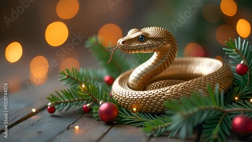 Serene Serpent in Christmas Atmosphere