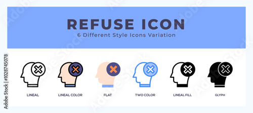 Refuse icon symbol. isolated. vector illustration with different styles