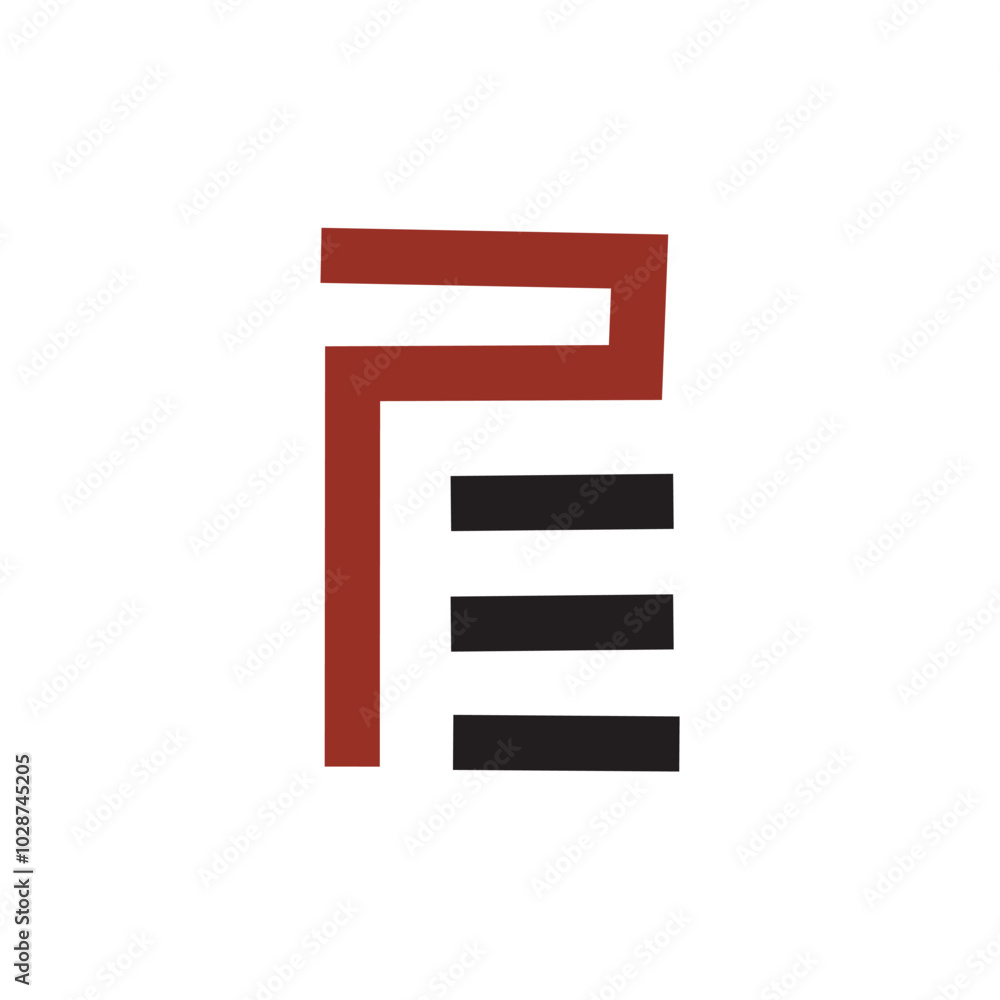 Abstract Letter P E logo design Vector Abstract Letter P E logo design Vector