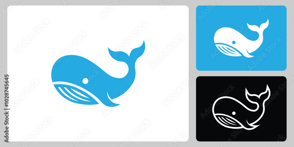 Naklejka premium SImple Whale Logo or Icon Template