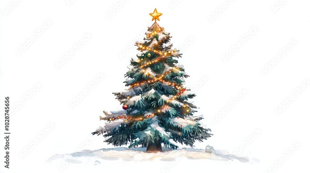Fototapeta premium christmas tree isolated on white