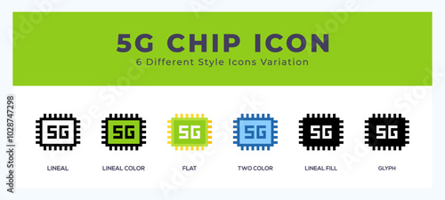 5g chip set of simple icons great for web. app. presentation and more.