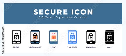 Secue vector icons designed. icon symbol set. photo