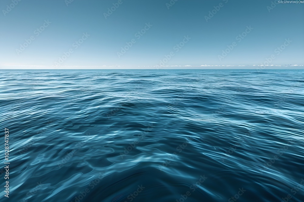 Fototapeta premium A large body of water with a sky in the background