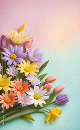 bouquet of flower on wooden background