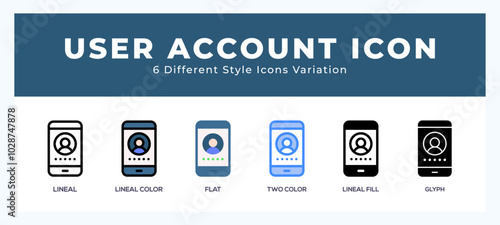 User account pack of icons. vector illustration.