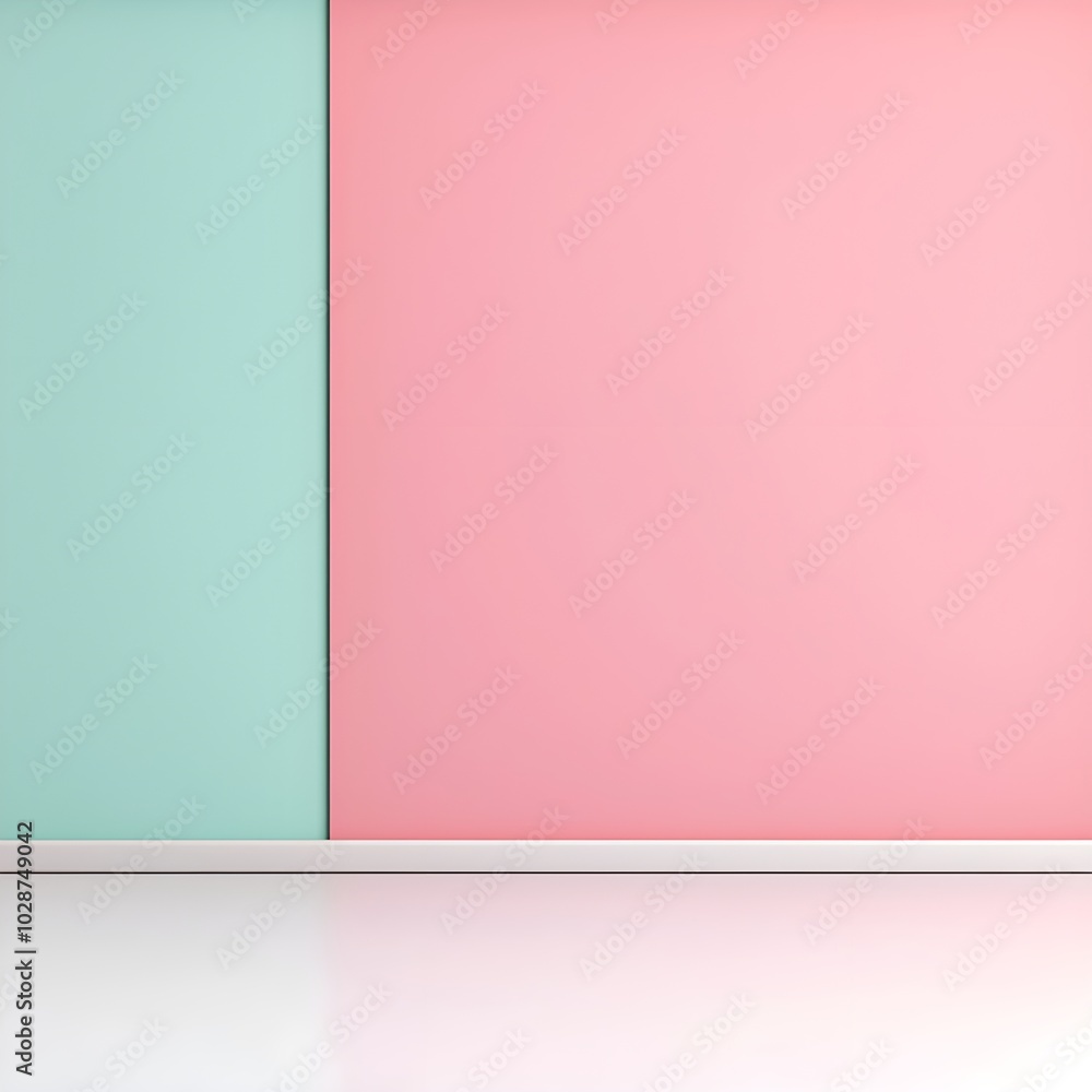 Fototapeta premium Contemporary pastel wall design in a minimalist space