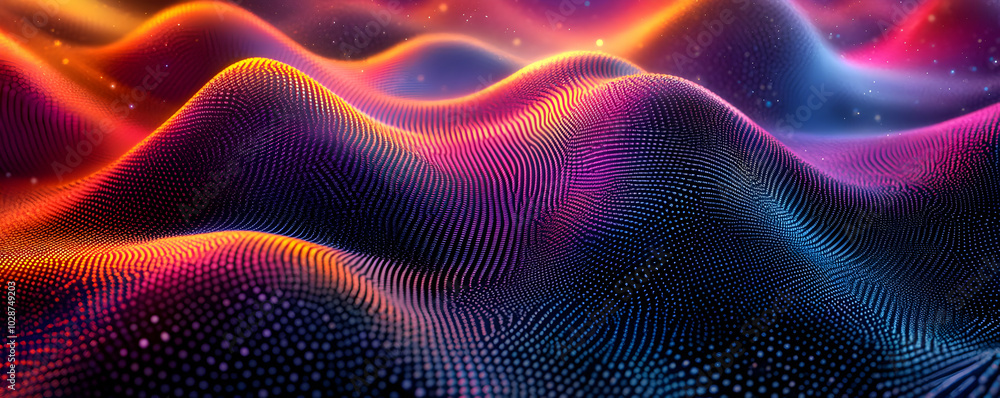 Fototapeta premium Abstract Background with Wavy Surface and Colorful Gradient