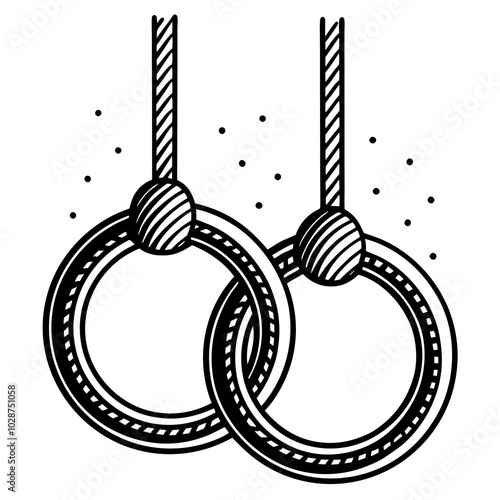 Gymnastic rings blue icon isolated on the white background