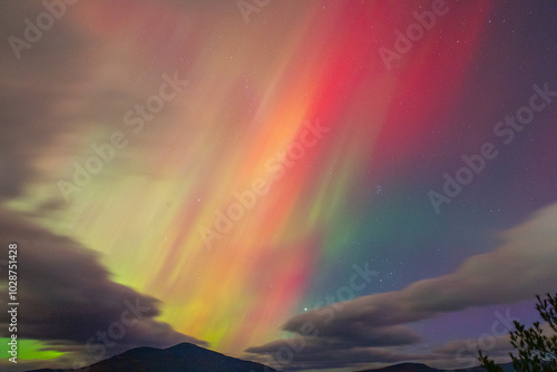 Northern Lights as seen at Cathedral Ledge in NH photo