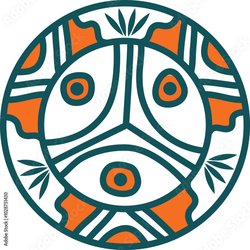 Dominican Voodoo symbol illustration over white