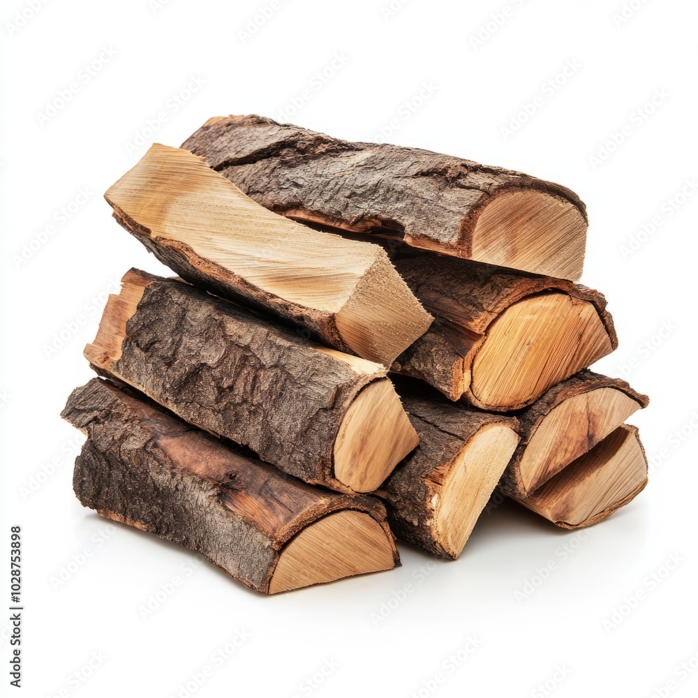 lump firewood on white background lump firewood on white background