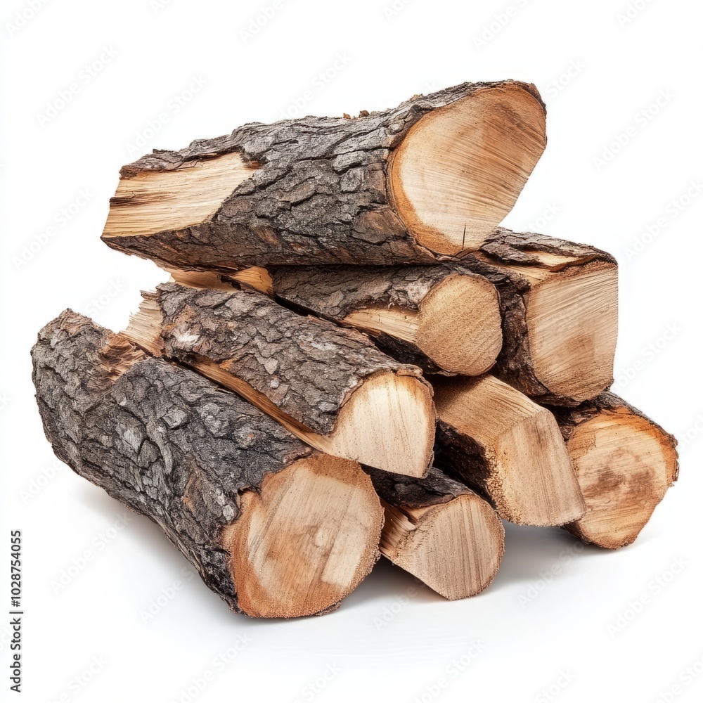lump firewood on white background lump firewood on white background