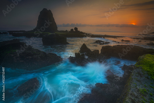 Sunset at Papuma Beach photo