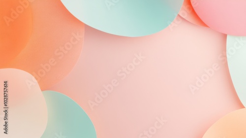 Abstract background with pastel circles, soft colors and copy space.