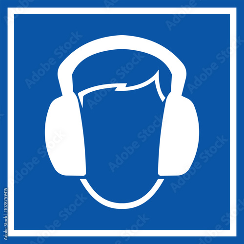 vector standard mandatory sign ISO international pictogram wear ear protection