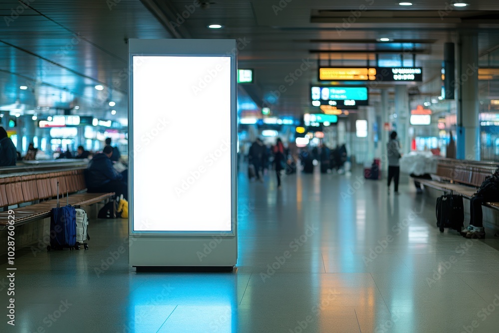 Digital advertising board in airport terminal Digital advertising board in airport terminal