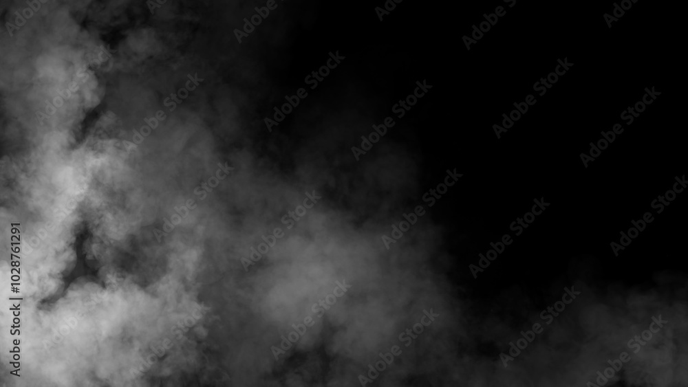 Fototapeta premium Abstract fire smoke misty fog on isolated black background. Texture overlays. Design element.