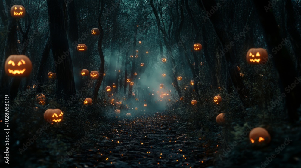 Obraz premium halloween background with pumpkin