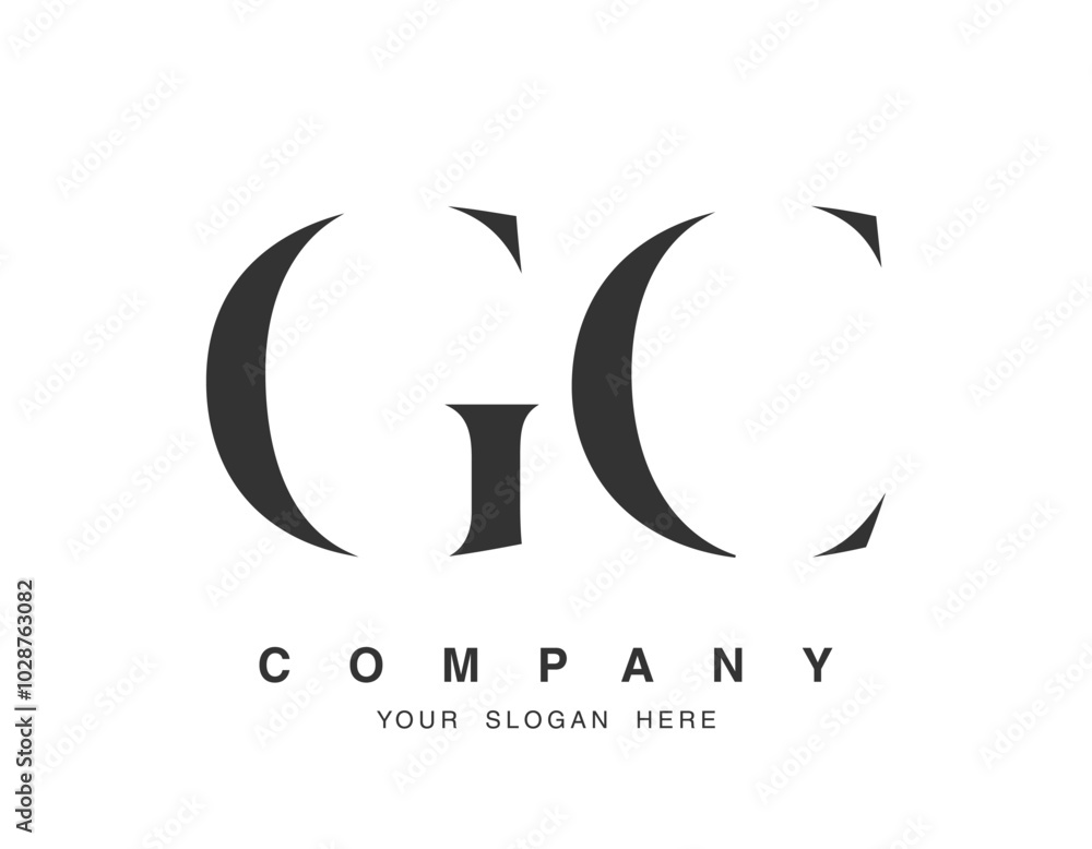 GC logo design. Initial letter g and c serif font style. Creative classic company name typography. Trendy logotype or identity. GC logo design. Initial letter g and c serif font style. Creative classic company name typography. Trendy logotype or identity.