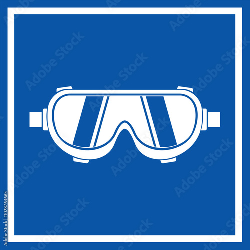 Safety sign eye protection.vector illustration