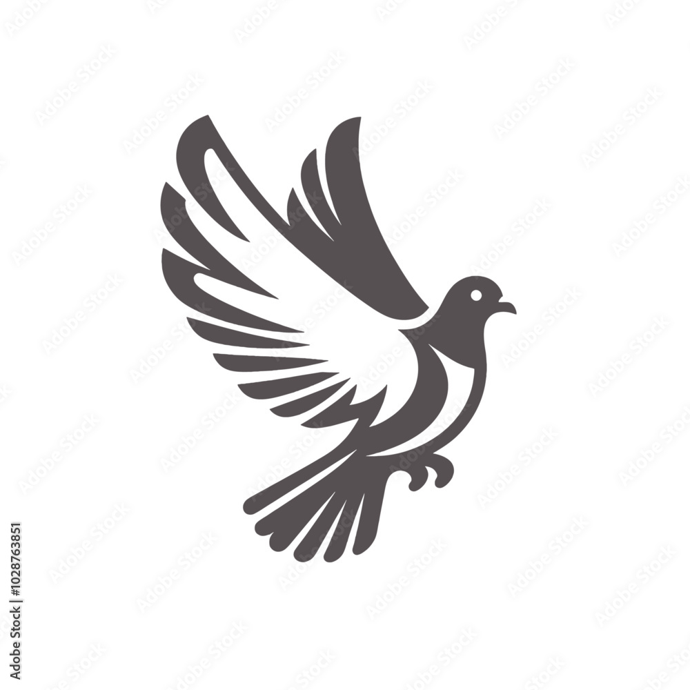 Modern pigeon dove vector isolated illustration Modern pigeon dove vector isolated illustration
