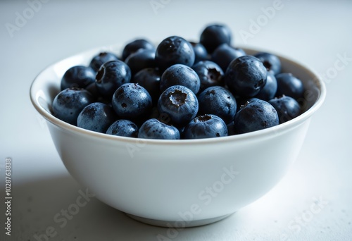 Blueberries in white bowl