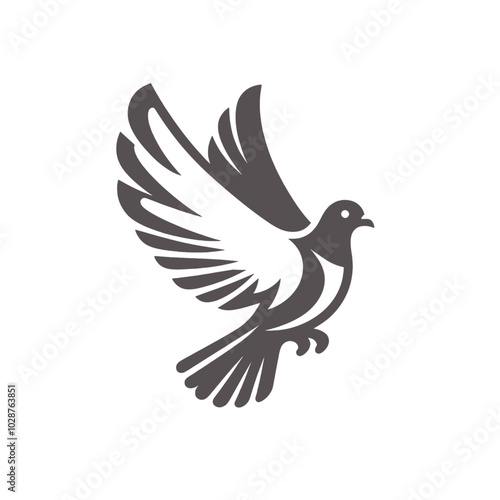 Modern pigeon dove vector isolated illustration