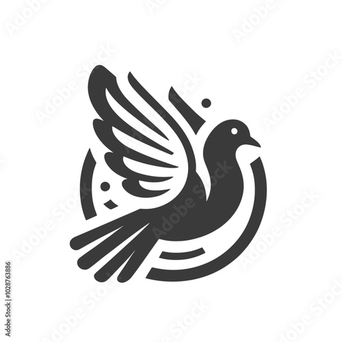 Modern pigeon dove vector isolated illustration