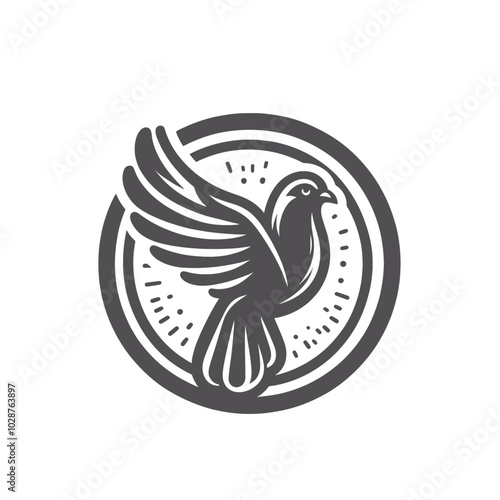 Modern pigeon dove vector isolated illustration