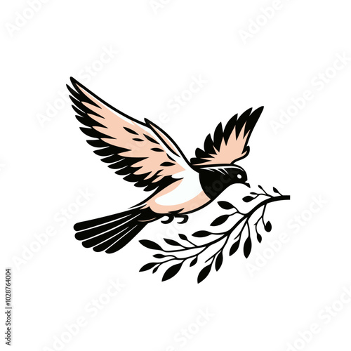 Modern pigeon dove vector isolated illustration