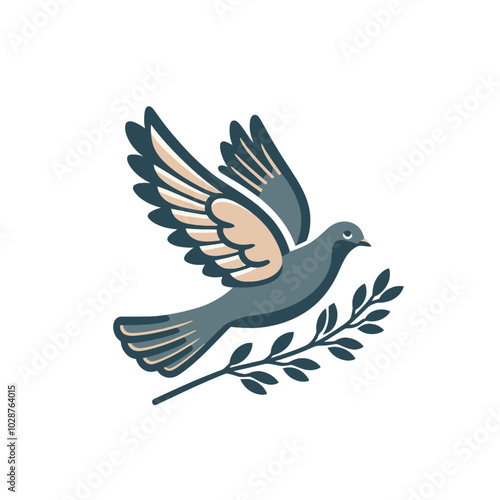 Modern pigeon dove vector isolated illustration