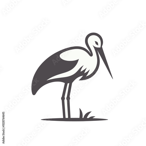 Stork isolated vector illustration