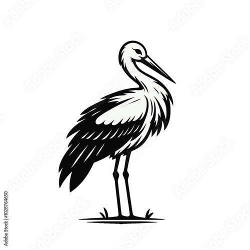 Stork isolated vector illustration
