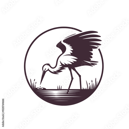 Stork isolated vector illustration