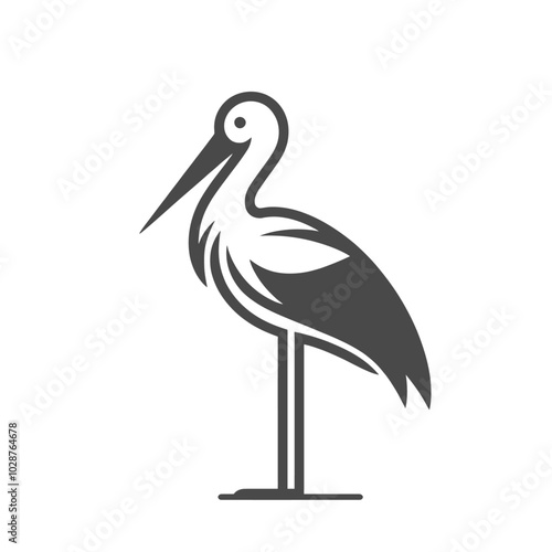 Stork isolated vector illustration