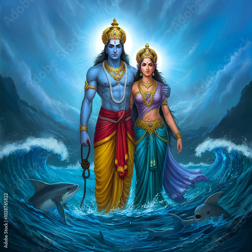 Lord Shiva and Parvati walk...