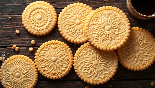 Couque de Dinant Honey Cookies with Intricate Floral Designs (Belgian Cuisine) photo