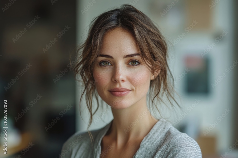 Portrait of a confident woman in office, Generative AI Portrait of a confident woman in office, Generative AI