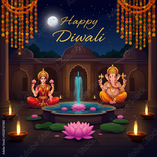 "Happy Diwali" with Lakshmi...