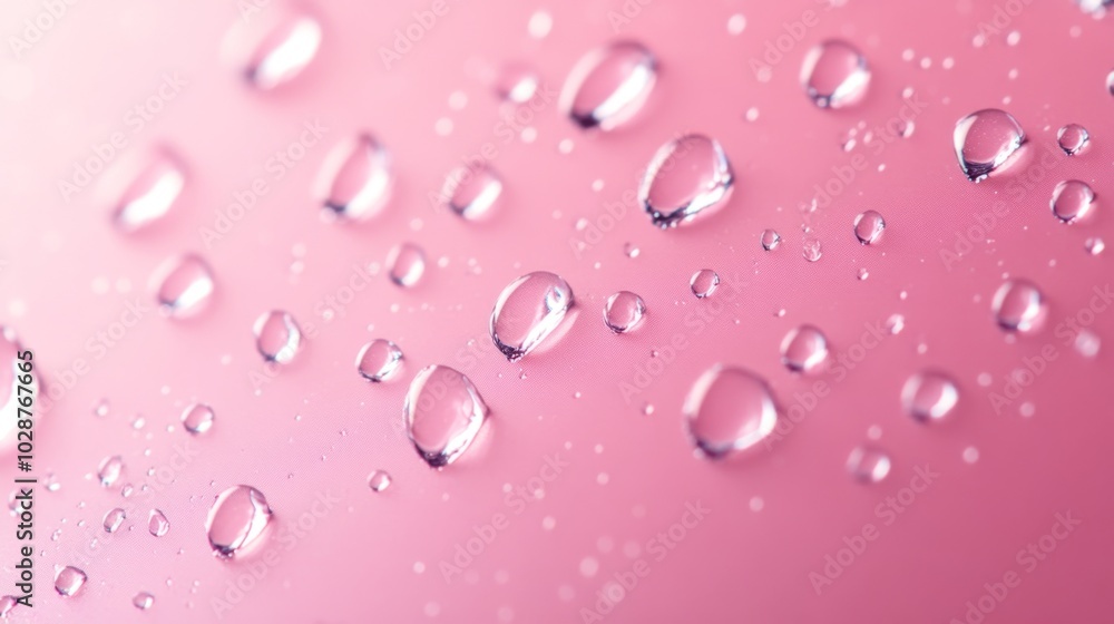 Water droplets on a pink background. Water droplets on a pink background.